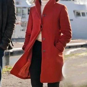 Aritzia Wilfred Cocoon Coat Red Size Small